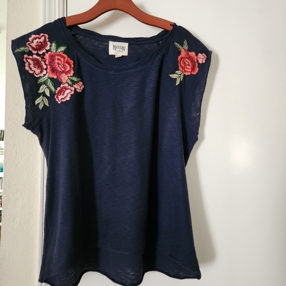 Nation Ltd blue top medium
